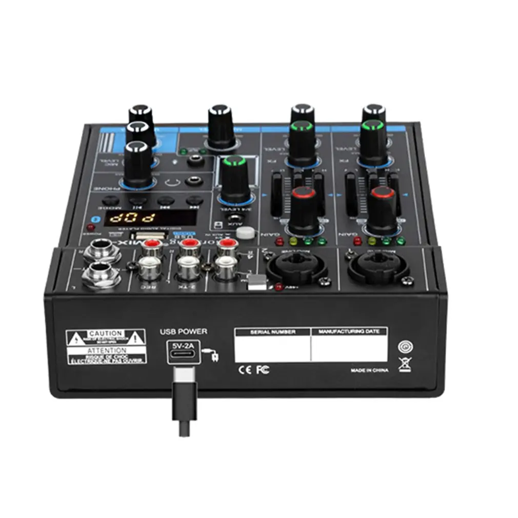 

Sound Mixing Console Digital Audio Mixers Mini 4-Channel Great For Small Clubs Or Bars As Guitars Bass Keyboards Mixer