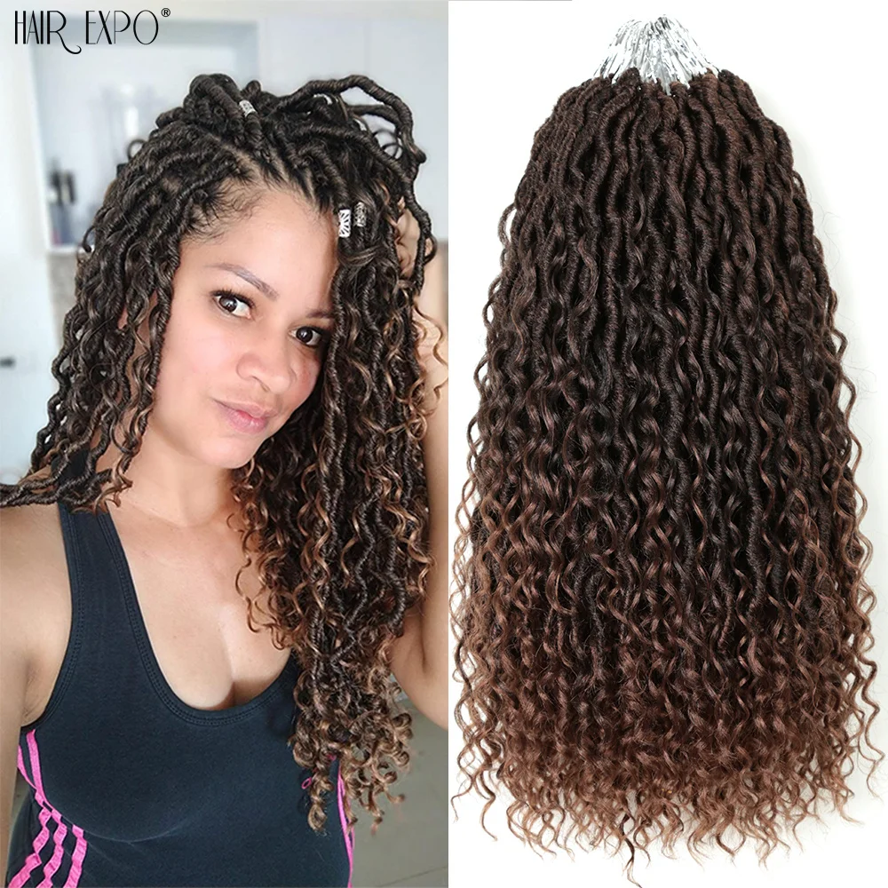 

Synthetic Crochet Braids Hair Passion Twist River Goddess Locs Braiding Hair Extension Ombre Faux Locs With Curly Hair Expo City