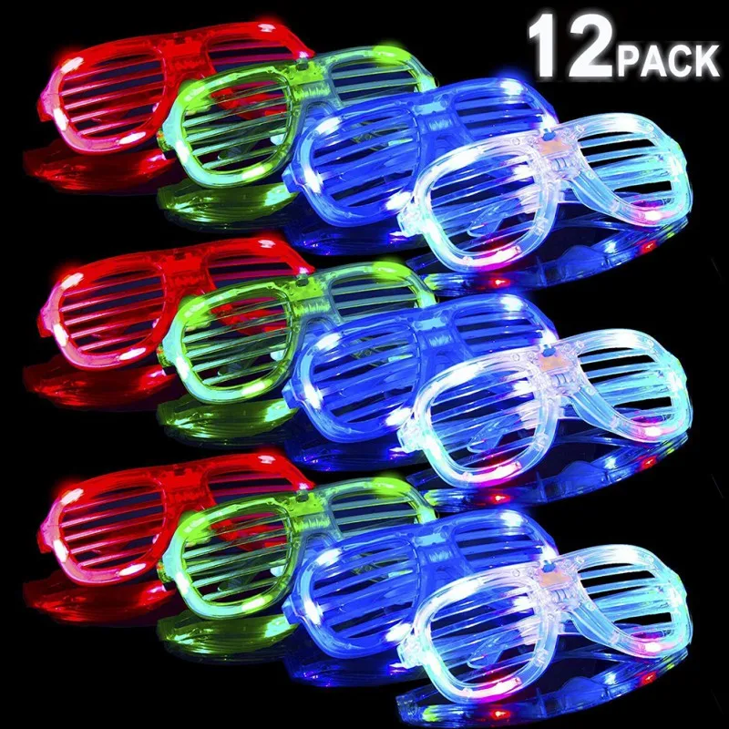 12 шт./компл. светодиодный очки неоновые солнцезащитные светильник вечерние Rave