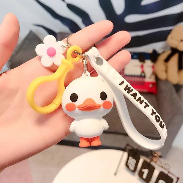 

Cartoon Yellow Duck Keychain Lovely Creative Doll Bag Accessories Car Key Pendant Couple's Charm Keyring Jewelry Best Gift New