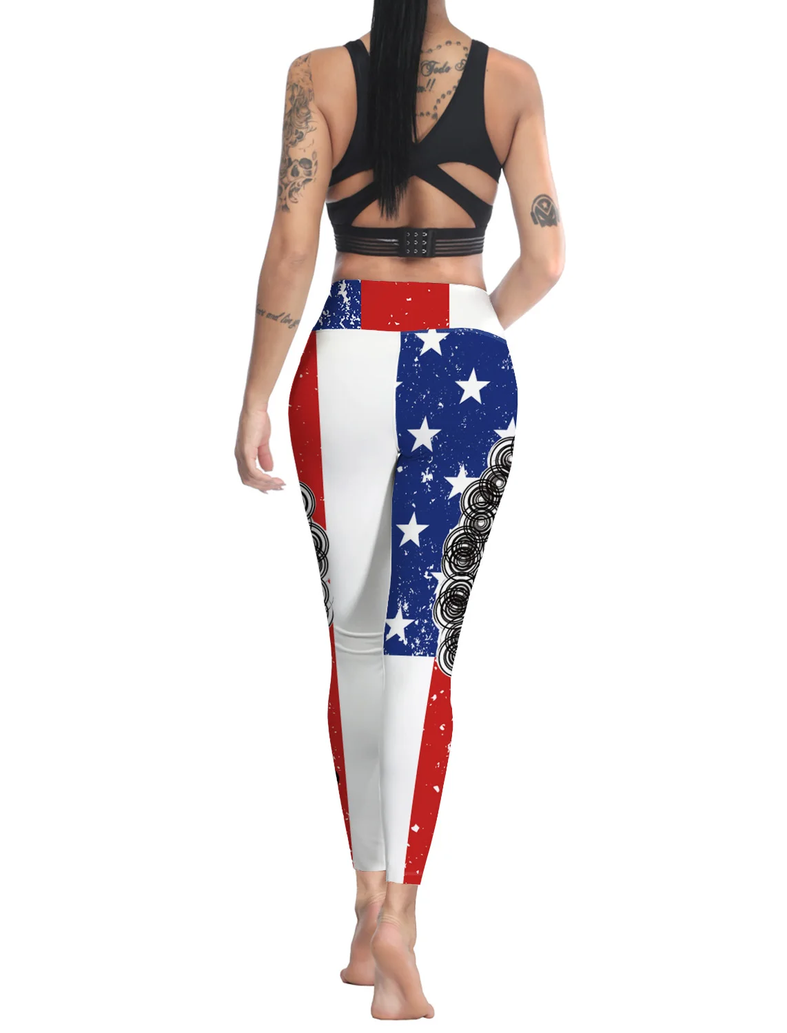 Ретро Американский Флаг африканские Женские повседневные леггинсы женские