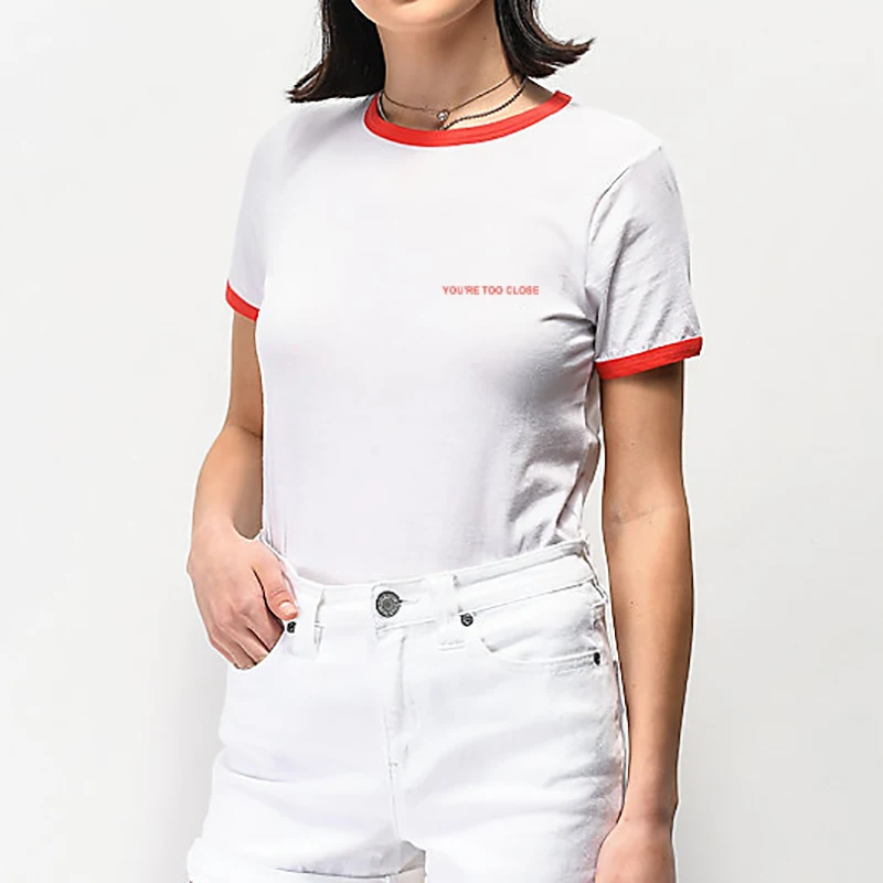 &quotВы находитесь слишком близко&quot Веселые летний с буквенным принтом модные