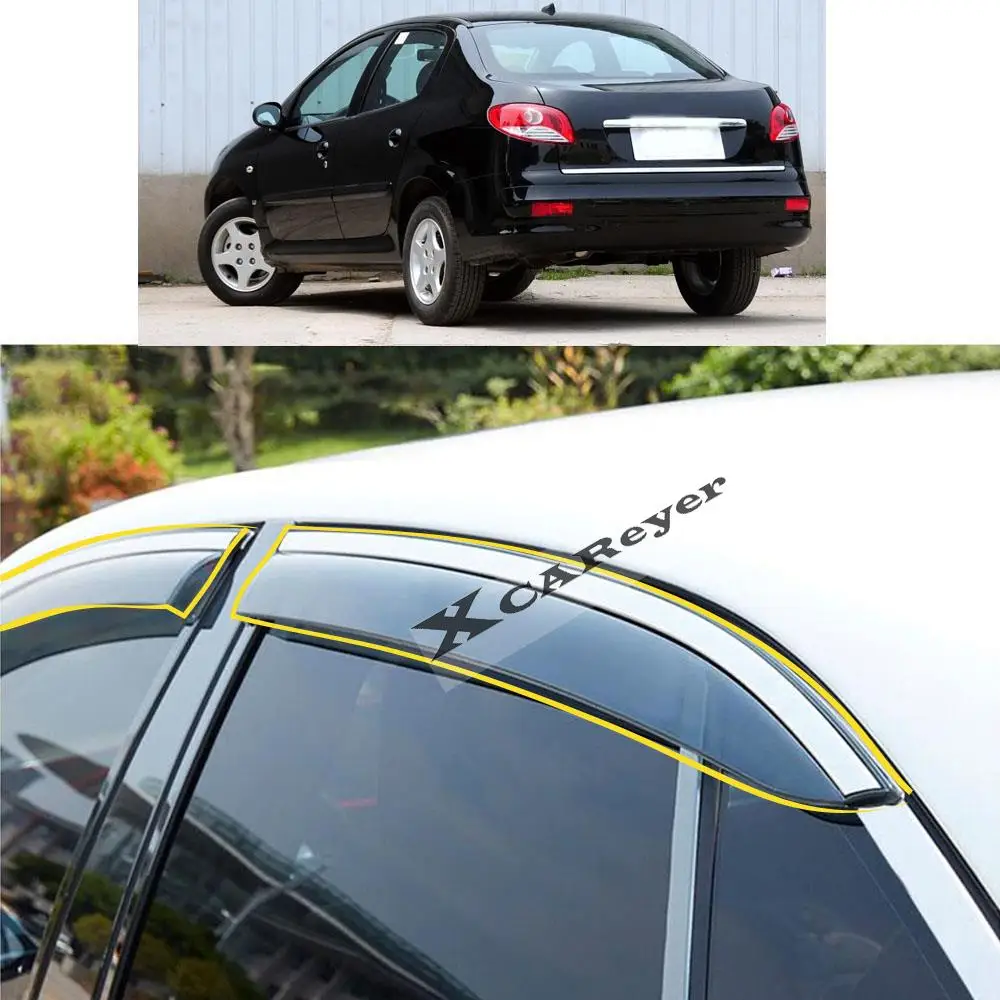 

For Peugeot 207 Sedan 2009 2010 2011 2012 2013 Car Body Styling Sticker Plastic Window Glass Wind Visor Rain/Sun Guard Vent