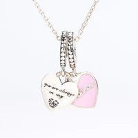 s925 sterling silver mothers day heart shaped pendant fit original charms necklace