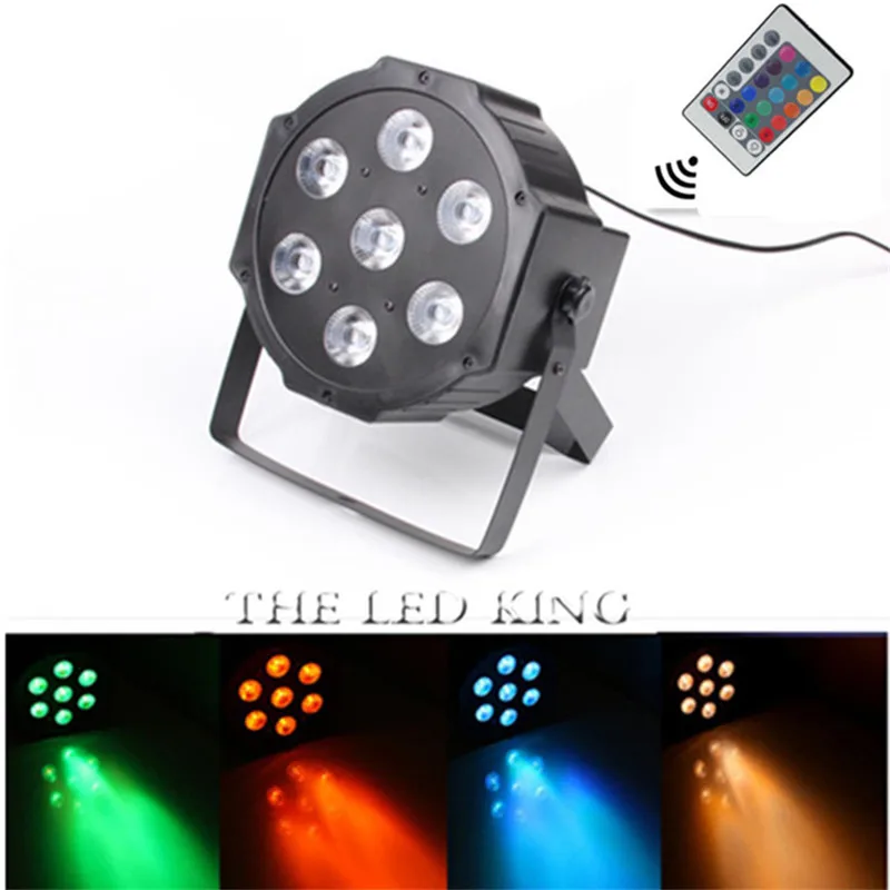 

Proyector de luz profesional con control remoto inalmbrico, lmpara RGBWA de 7x15W, 5 en 1, de 9 canales, para DJ, luces de fie