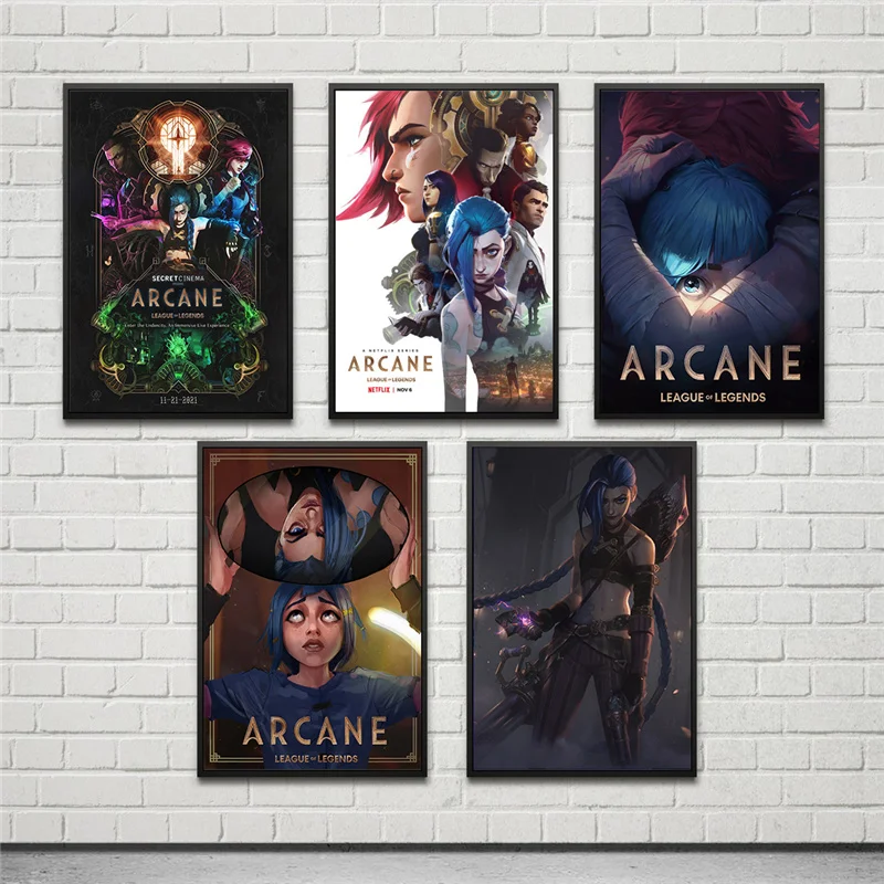 

Hot Game League Of Legends: Arcane Figure Jinx Print Anime Painting Wall Art Decoration Poster Aesthetic Room Decoration Gift