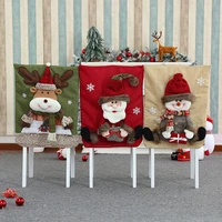 chair covers xmas cartoon pattern christmas chair cover santa claus snowman christmas new year accessories
