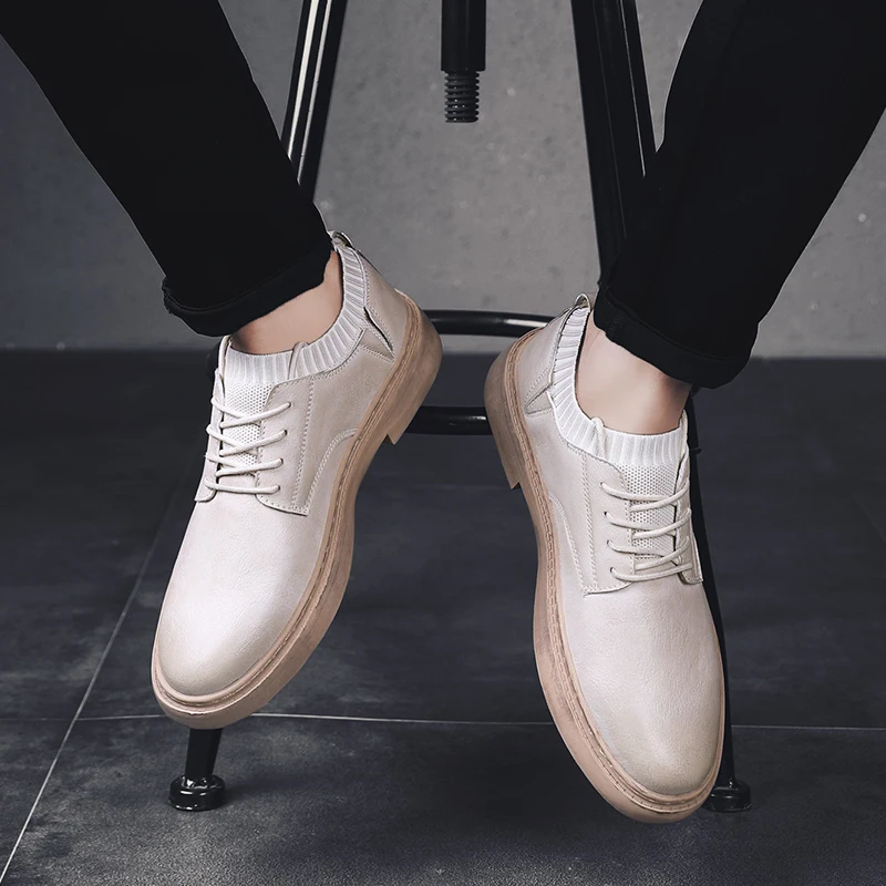 Мужская обувь Обувь из натуральной кожи Модная повседневная для мужчин ручной