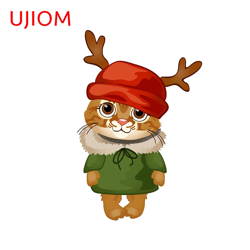 Наклейки на стену UJIOM с изображением рогов и котят, декоративные наклейки для дома и детской спальни, декоративные водонепроницаемые наклейки для ванной комнаты