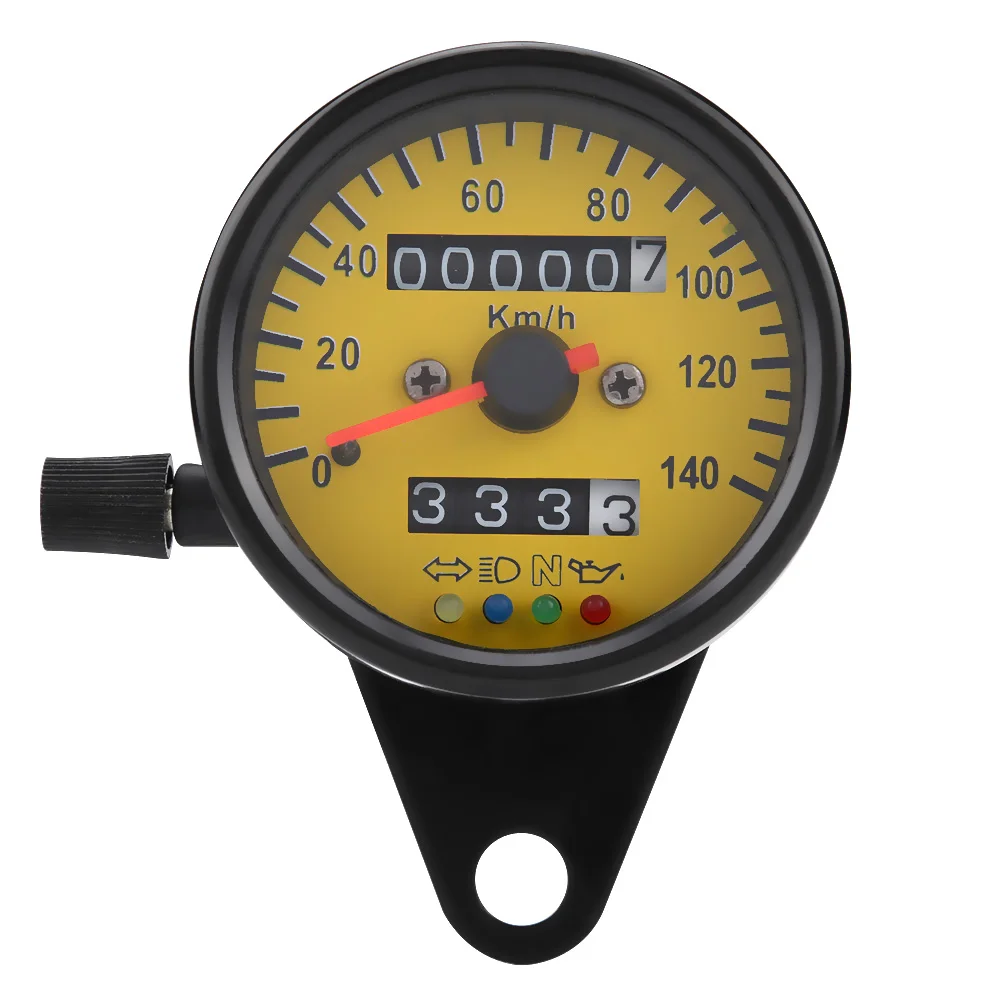 

60mm Motorcycle Odometer Speedometer Gauge with Indicator Black