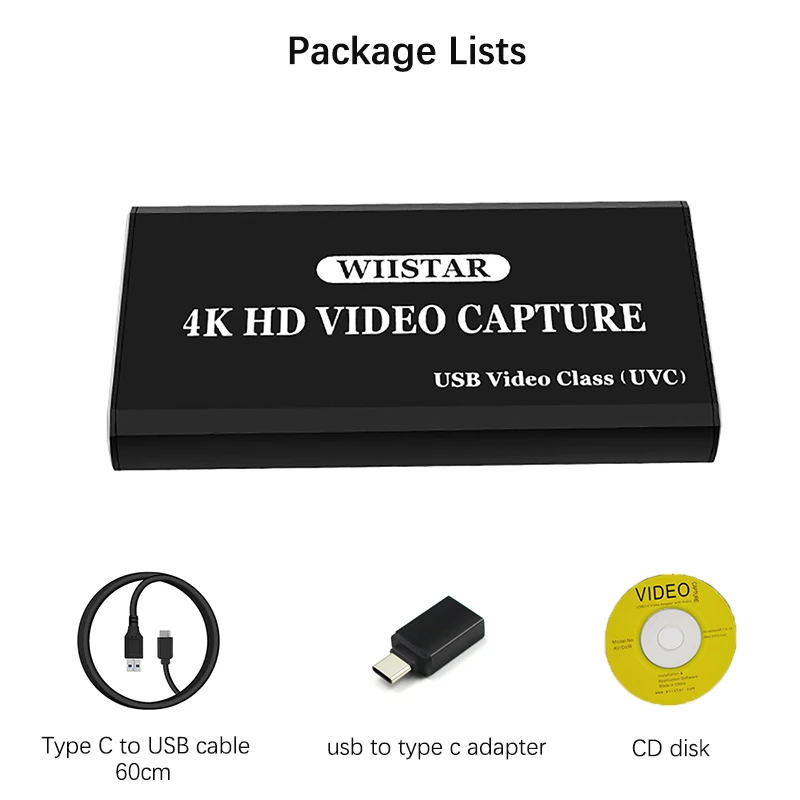 Карта видеозахвата Wiistar USB HDMI на Type-C 1080P | Безопасность и защита
