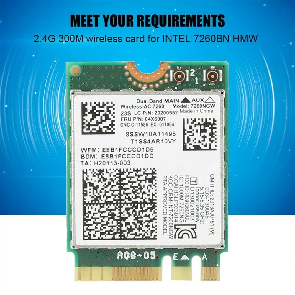 Сетевая карта 2 4g/5g NGFF/M2 802.11ac 867 Мбит/с для Intel 7260 n AC Lenovo Thinkpad Dual Band Wireless Bluetooth 4