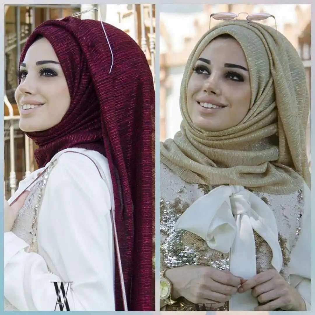 

Длинный Блестящий мусульманский рюкзак, тюрбан, хиджабы, мусульманский женский головной платок, женский головной платок, 70 см * 180 см