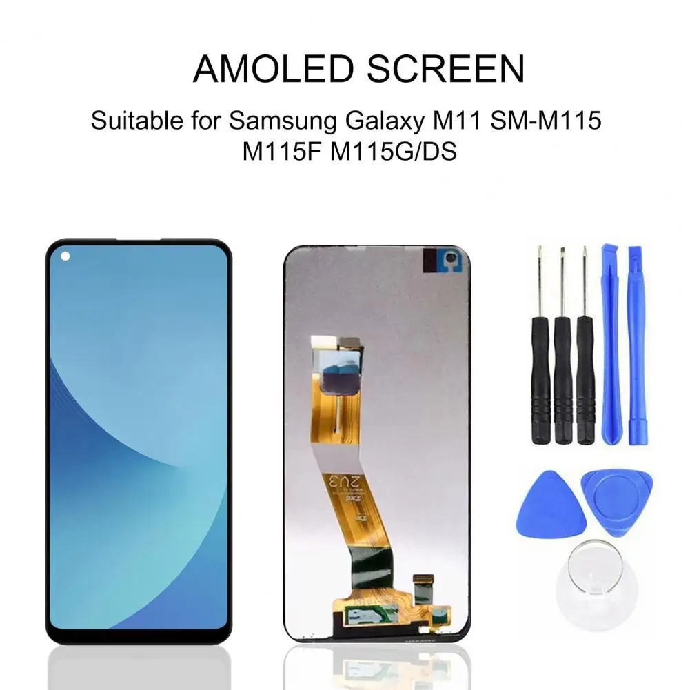 

100% Tested AMOLED for Samsung Galaxy M11 SM-M115 M115F M115G LCD display with Touch Screen Digitizer M115F/DS LCD assembly