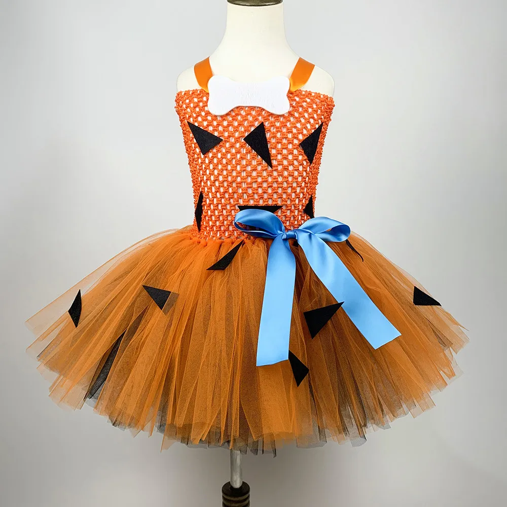 Для девочек галька костюм оранжевого цвета черное пышное платье на день рождения