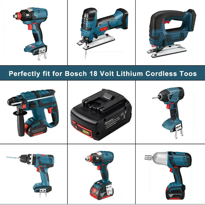 

18V 6.0Ah BAT609 Replacement Battery for Bosch Compatible BAT612 BAT618 BAT619G BAT620 SKC181-02 Cordless Power Tool Batteries