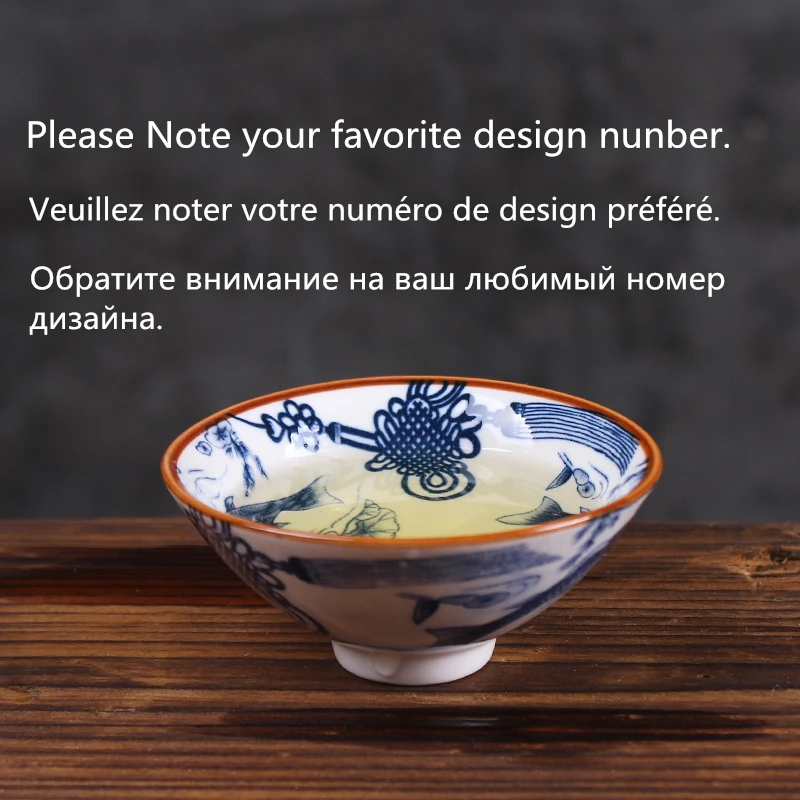 6 шт./компл. китайская керамическая синяя и белая фарфоровая посуда|Наборы чайной