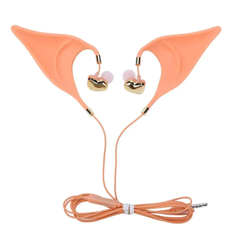 Басовые наушники вкладыши с микрофоном Силиконовые кошачьи уши Elf Хэллоуин