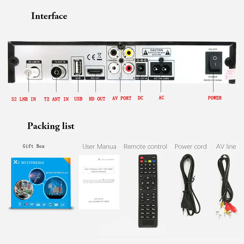 Vmade DVB-T2 S2 DVB-C 3 в 1 Combo HD цифровой наземный спутниковый ресивер MPEG-2/4 поддержка AC3 Cccam Youtube Biss IP tv Box