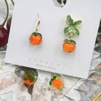 50pcslot small persimmon antique earring accessories diy leaf earrings perforated beads accessories