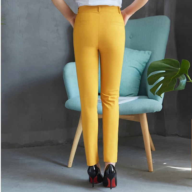 

Casual Cotton Ankle-Length 92cm Pants women oversized pants Mid slim waist candy-colored pencil pants joggers women joggers