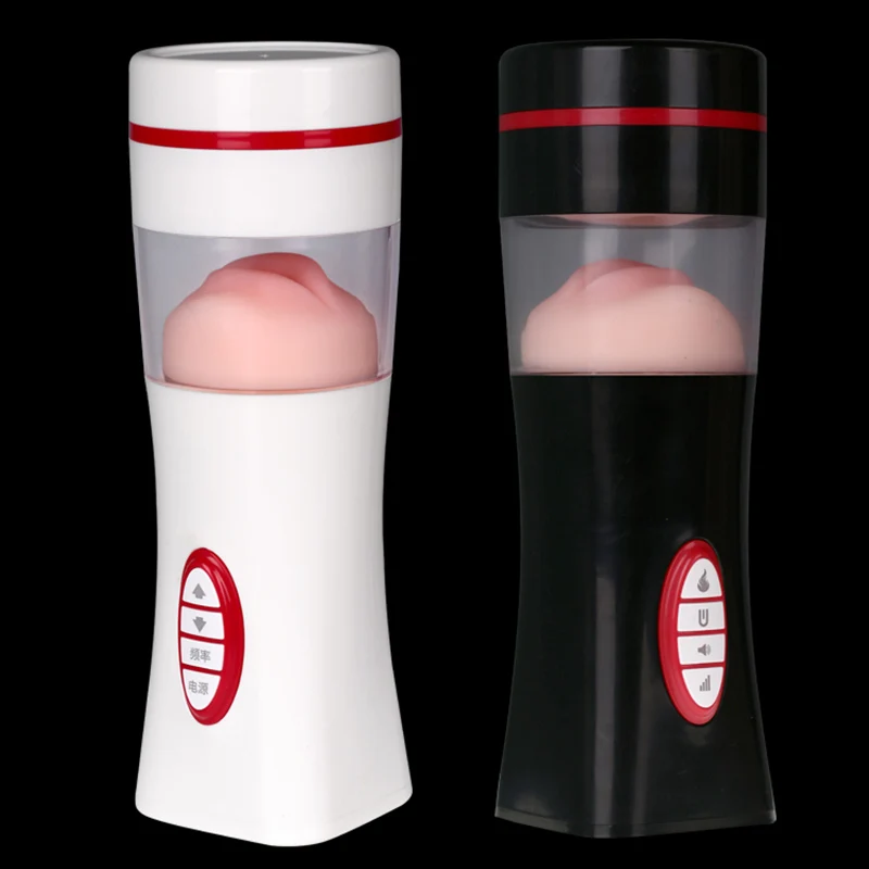 Мужской мастурбатор OMYSKY рот вагинальный язык три в чашке умный вибратор с