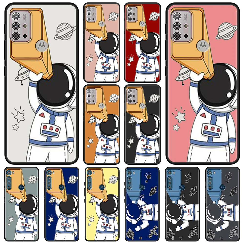 

Luxury Astronaut Hard Telescope For MOTOROLA G50 G50 G40 G30 G20 G10 G9 G8 One Fusion E6s Edge 20 Pro 20Lite G Stylus 5G Case