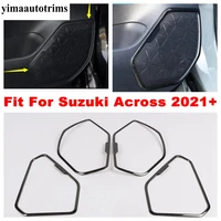 car door audio speaker stereo horn frame cover trim decoration stainless steel black brushed accessories for suzuki across 2021