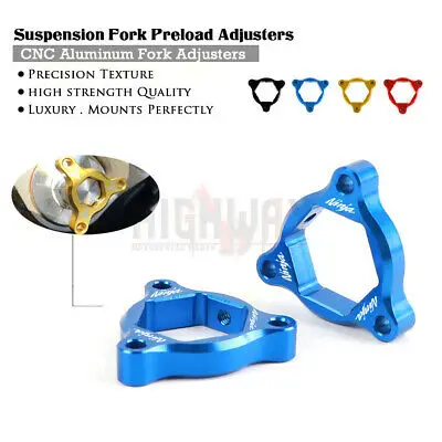 

Motorcycle 22mm CNC Aluminum Suspension Fork Preload Adjusters For Kawasaki NINJA 650R ER-6f/n 2006-2010