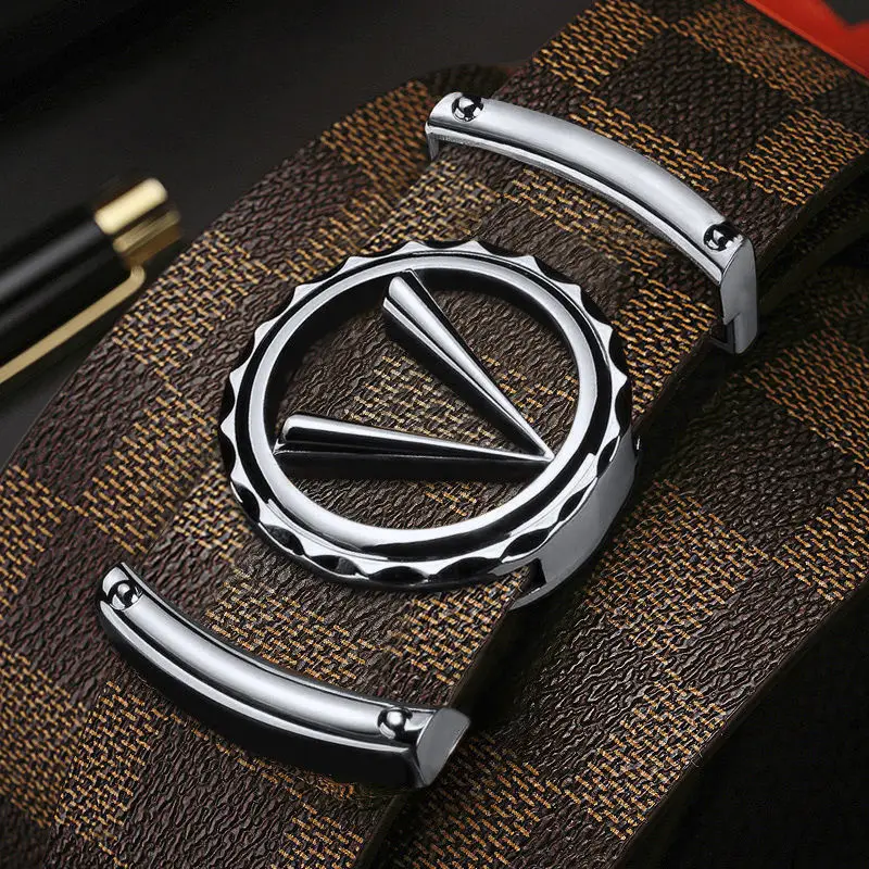 

Мужской деловой ремень из натуральной кожи, с автоматической пряжкой