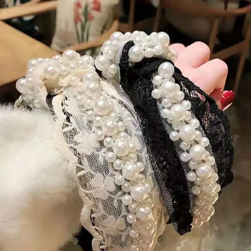 Лента с бусинами ручная работа бриллиантовая сетка двухрядный жемчужный