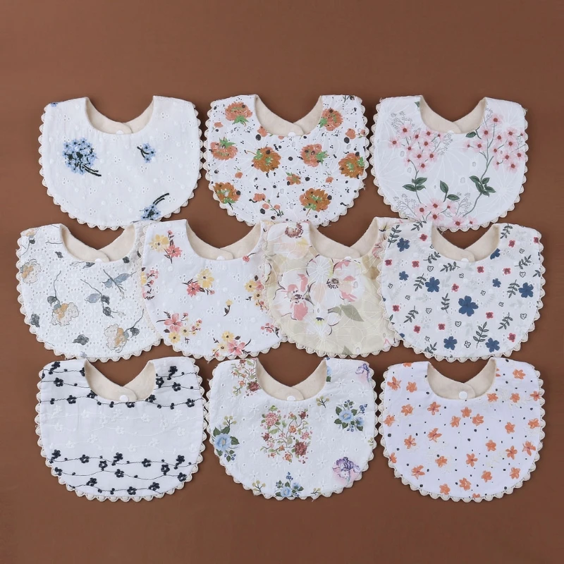 

1Pc Cute Princess Embroidery Floral Baby Bibs Newborn Baby Boys Baby Girls Cotton Feeding Bibs Saliva Towel Bandana Baby Stuff