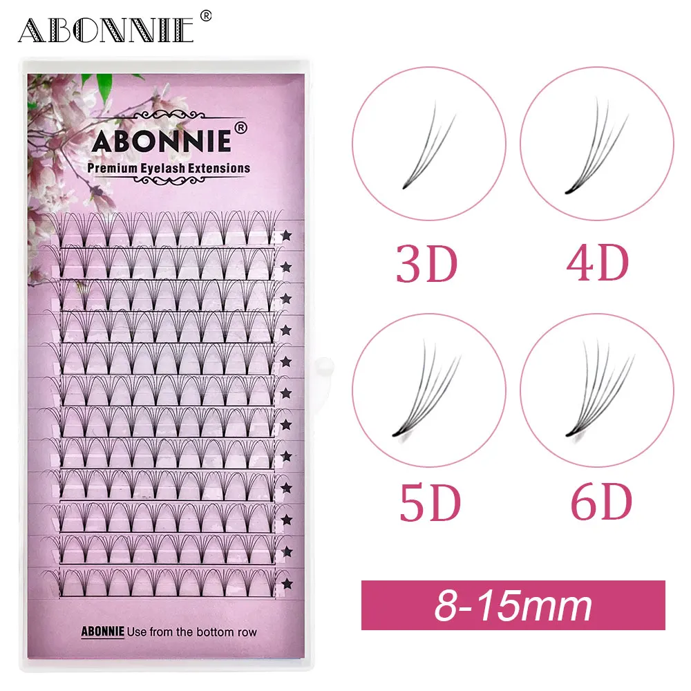 Abonnie предварительно сделанные объемные вееры норковые ресницы 3D 4D 5D 6D 10D короткие
