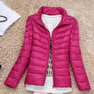 Invierno mujer ultraligero Delgado abajo chaqueta Banco pato chaquetas con capucha manga larga abrigo calido Parka mujer|Женские