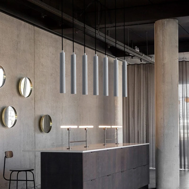 

Nordic lamps and lanterns bedroom head restaurant bar creative designer cement long single head small chandelier