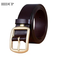 hidup top quality design cow skin genuine leather belt brass pin buckle metal belts mens casual style jeans accessories nwwj086