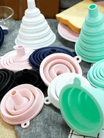 kitchen silicone funnel telescopic wide mouth folding funnel refueling mini funnel large diameter oil leakage suit funnel