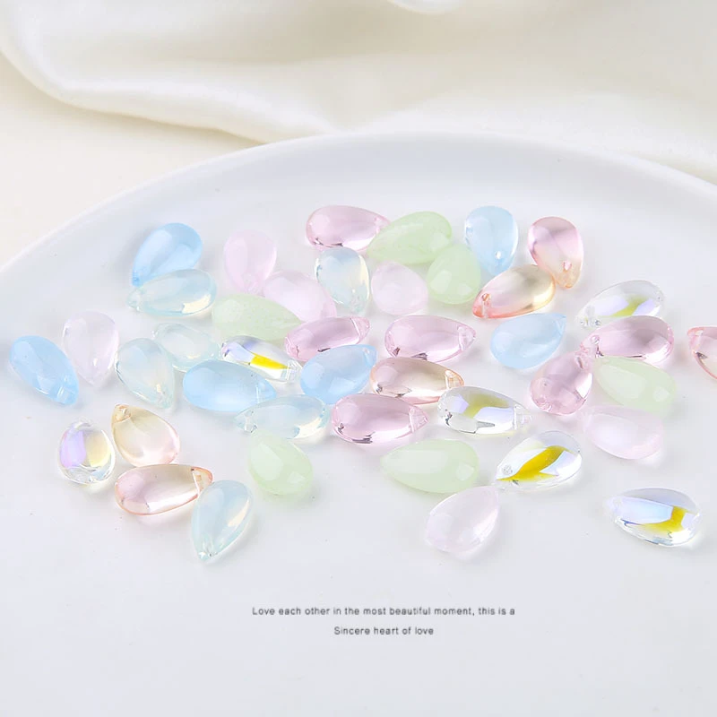 

10Pcs Water Drop Crystal Coloured Glaze Pendants Floating Charms For DIY Handmade Jewelry Making Earrings Necklace Accessories