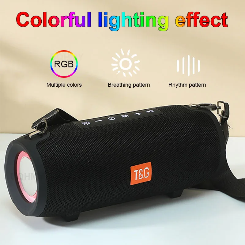 

High Power 40W Portable Wireless Speakers Column Waterproof Stereo Subwoofer Colorful Sound box LED Bluetooth Loudspeaker Lights