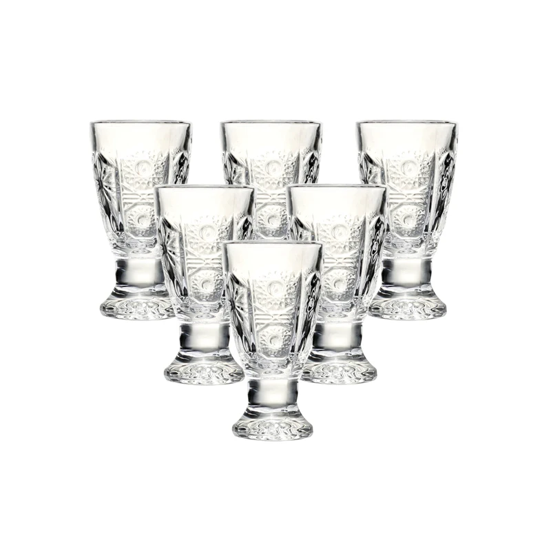 

Set of 6 Old Fashion 40ml Lead-free Glass Machine Made Shot Glasses Set Drinkware for Wedding Bar Family Party