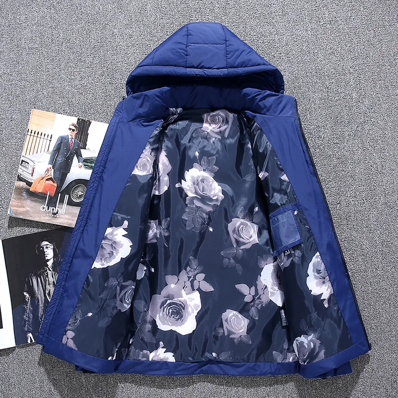Winter Down Jacket Men White Duck Down Parkas Waterproof Fashion Hooded Collar Windbreaker Thick Keep Warm Down Parkas Jacket