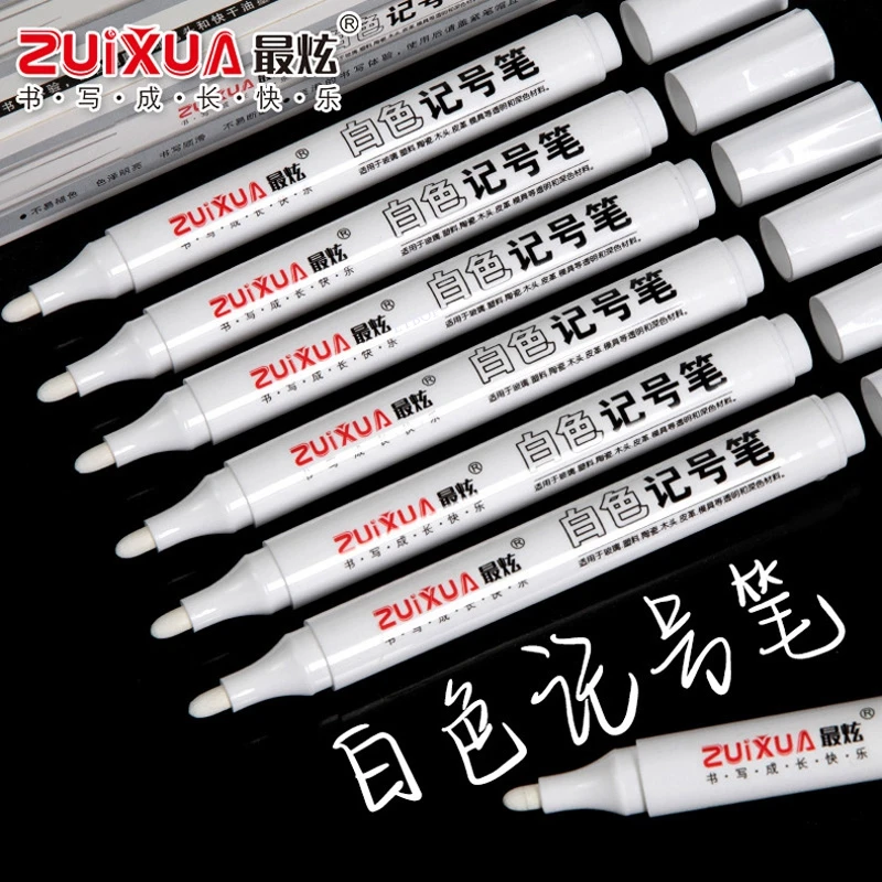 3/5Pcs White Marker Pen Paint Oil Car Tire Marker Pens Waterproof Paint Marker Writing DIY Album Graffiti Pen Stationery