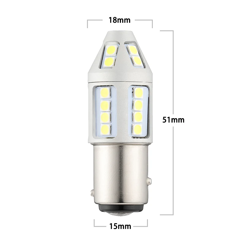 2XDaytime бег светильник DRL 1157 BAY15D P21/5 Вт супер яркий 30 SMD 3030 светодиодный автомобиль