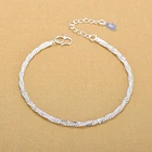 925 стерлингового серебра Элегантный Регулируемая цепь браслеты, праздничная бижутерия для женщин, вечерние аксессуары для sl392