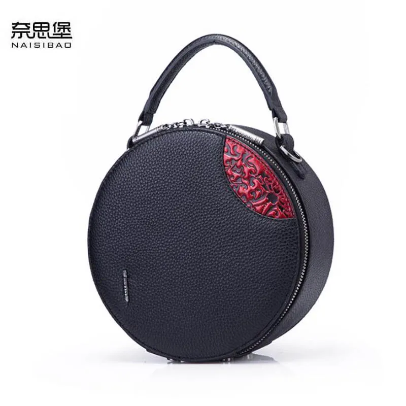 Женская сумка-тоут NAiSIBAO кожаная сумка из натуральной воловьей кожи с тиснением