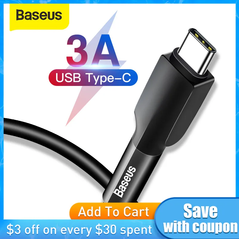 Кабель Baseus USB Type C жидкий силикон кабель для быстрой зарядки 3 0 Samsung S20 S10 Redmi Note 8 9