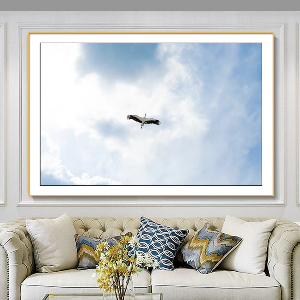 

Animal oil painting migratory birds flying canvas painting gift painting office corridor living room home decoration mural