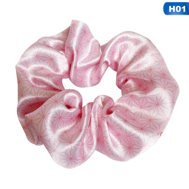 

Japan Anime Hair Scrunchie Elastic Hair Bands Demon Slayer Women Girls Headwear Ponytail Holder Hair Accessories