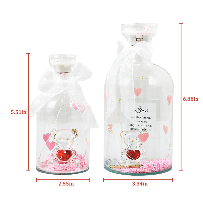 Светодиодный светильник в виде стеклянной бутылки медведя из смолы держатель