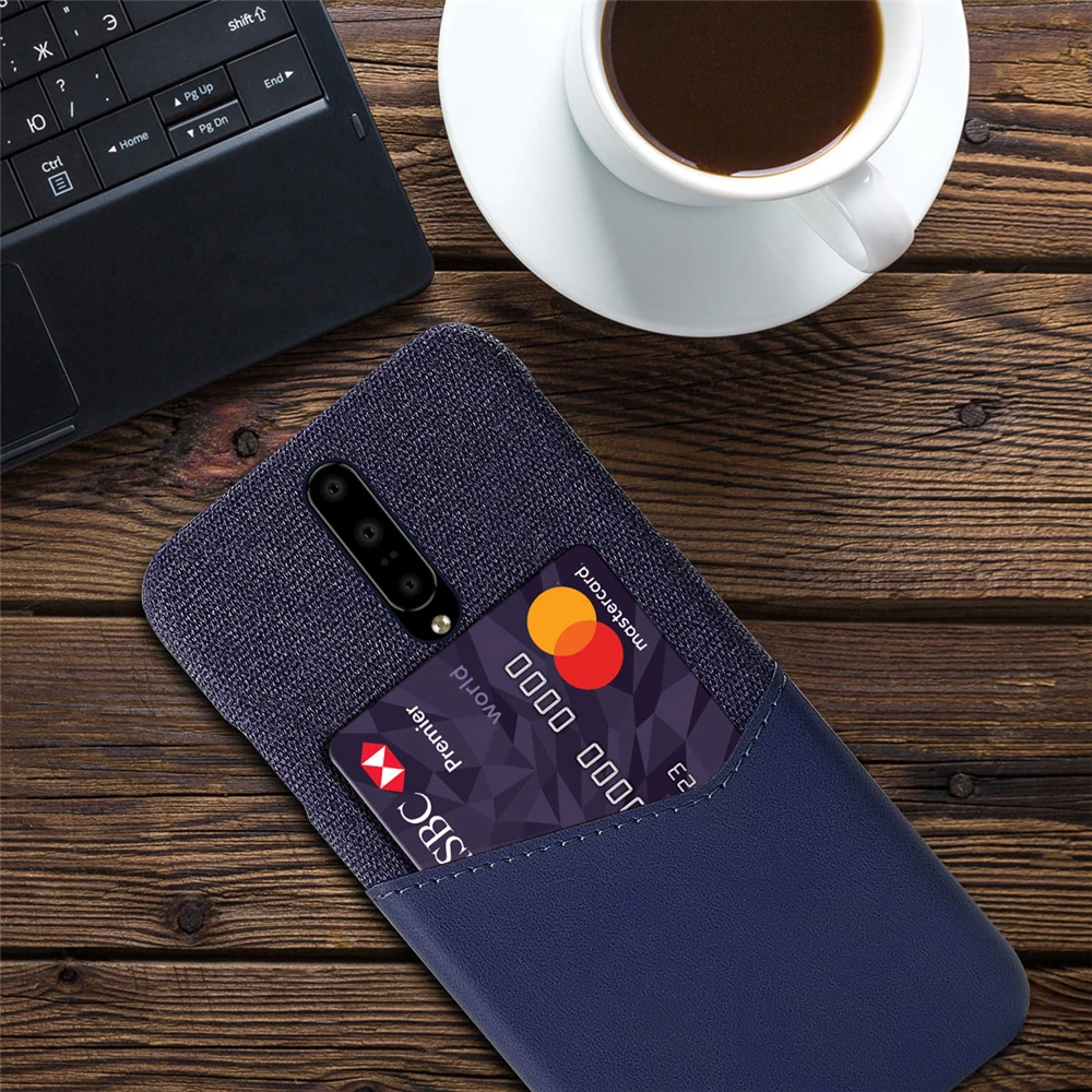 Конструкции коврика держатель для карт чехол OnePlus 7 Pro 5G 7T Coque текстура ткани на